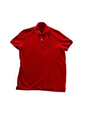 American Eagle Outfitters Mens Polo Shirt Large Red Classic Fit Performance Top